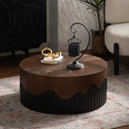 Handcrafted Round Wooden Coffee Table