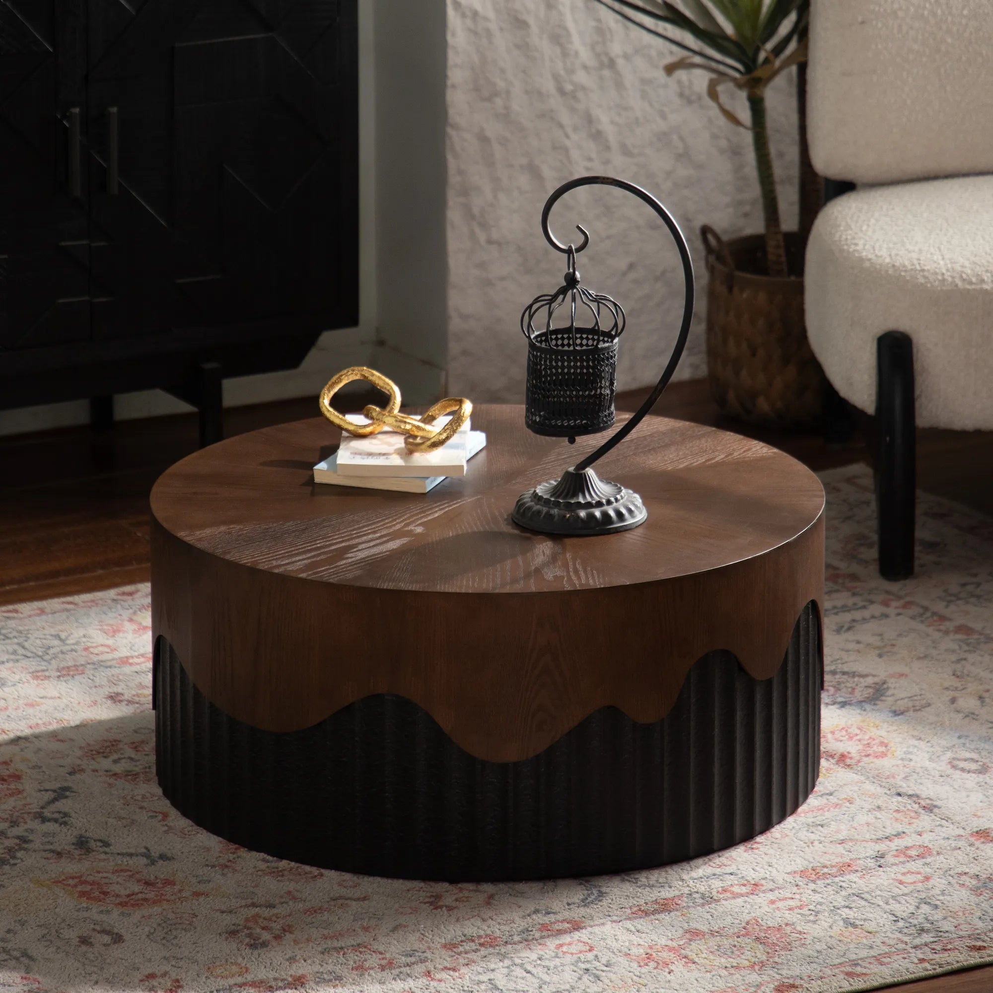 Handcrafted Round Wooden Coffee Table
