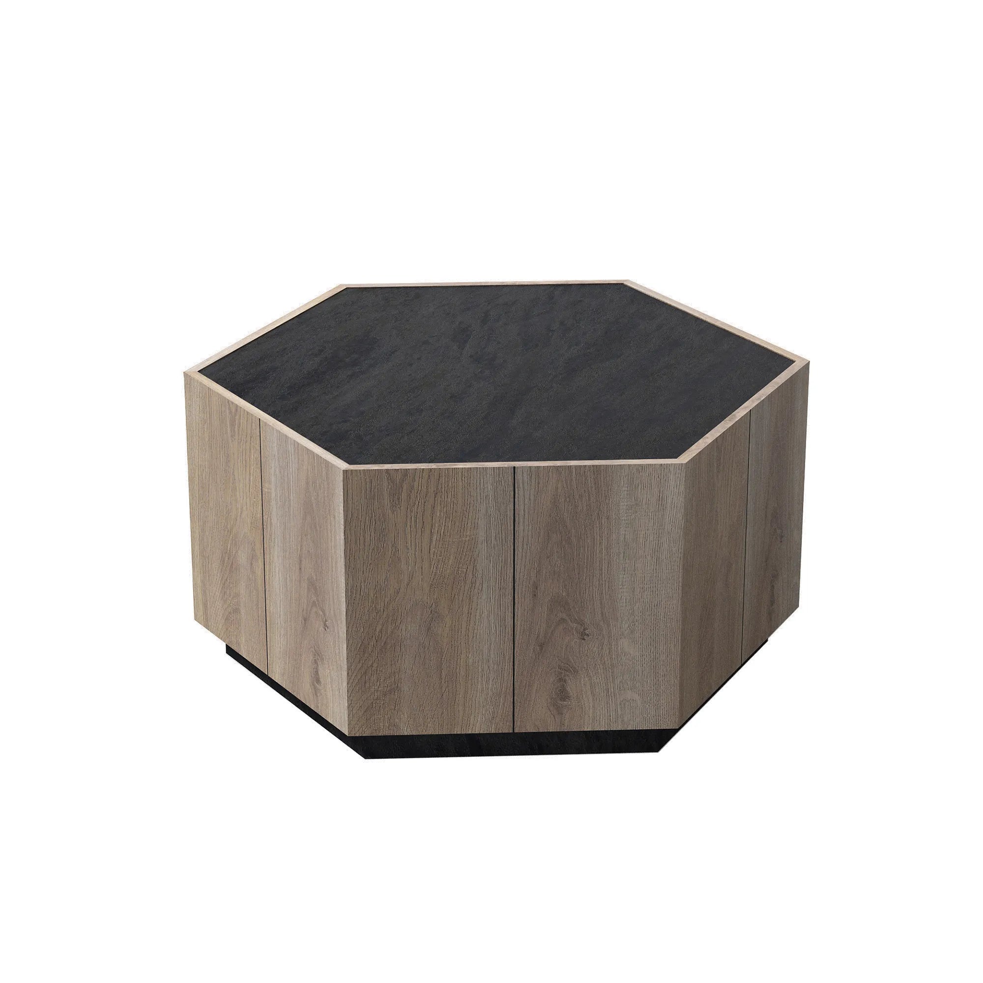 Hexagonal Retro Mid Century Modern Coffee Table Side Table Set
