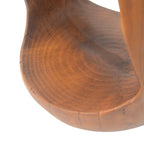 Hollow Round Faux Wood End Table with Natural Grain Texture