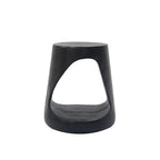 Hollow Round Faux Wood End Table with Natural Grain Texture