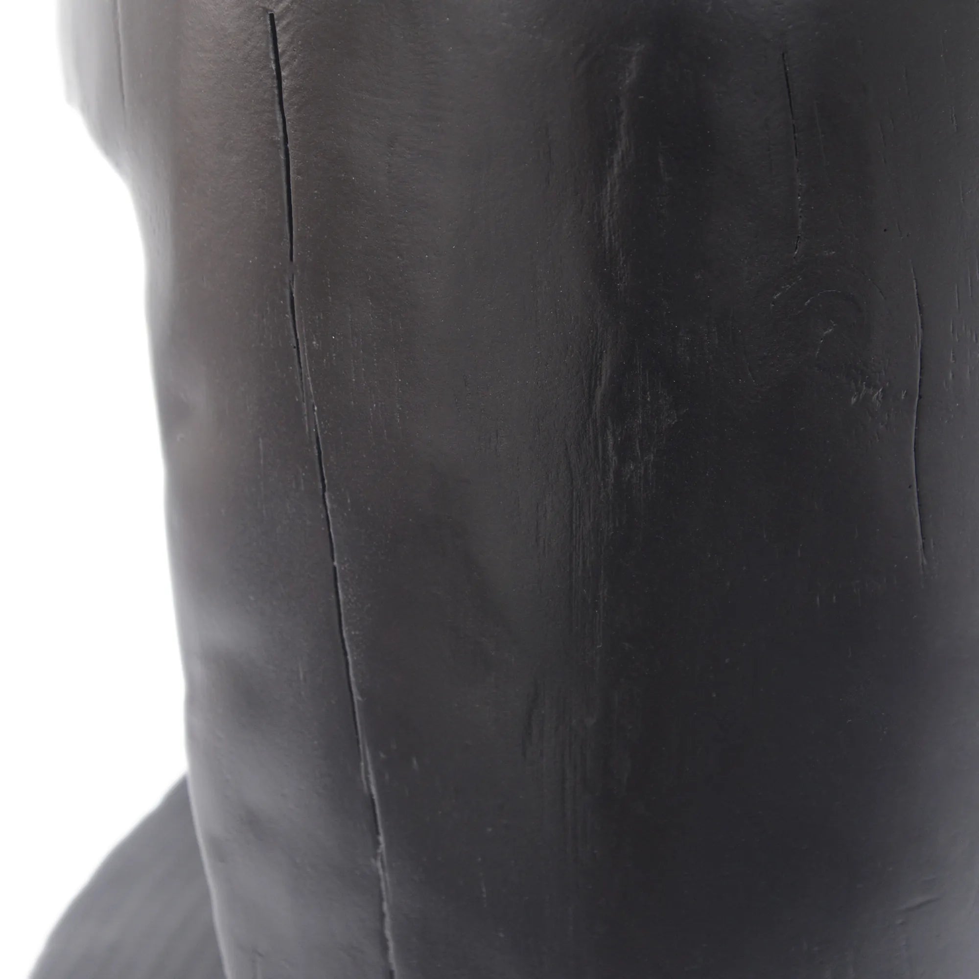 Hollow Round Faux Wood End Table with Natural Grain Texture