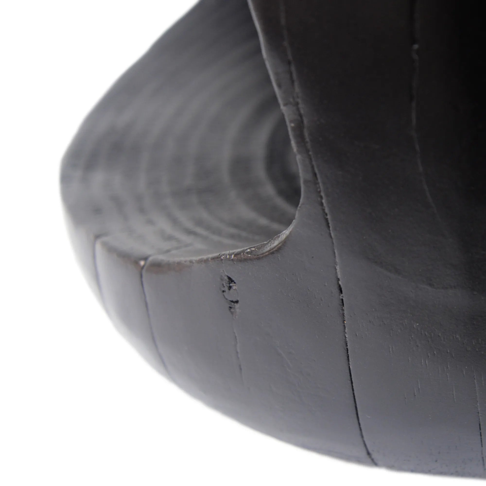 Hollow Round Faux Wood End Table with Natural Grain Texture