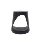 Hollow Round Faux Wood End Table with Natural Grain Texture