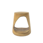 Hollow Round Faux Wood End Table with Natural Grain Texture