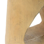 Hollow Round Faux Wood End Table with Natural Grain Texture