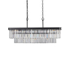 Industrial Rectangular Crystal Chandelier