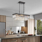 Industrial Rectangular Crystal Chandelier