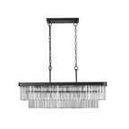 Industrial Rectangular Crystal Chandelier
