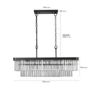 Industrial Rectangular Crystal Chandelier