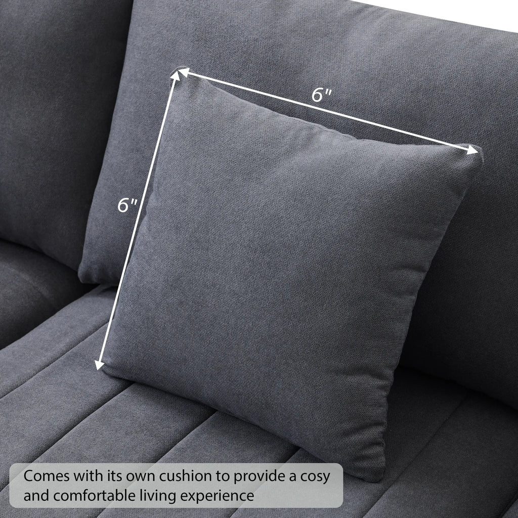 L-Shape Modern Sectional Sofa with Convertible Ottoman