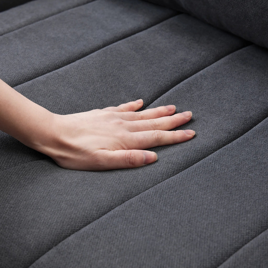 L-Shape Modern Sectional Sofa with Convertible Ottoman