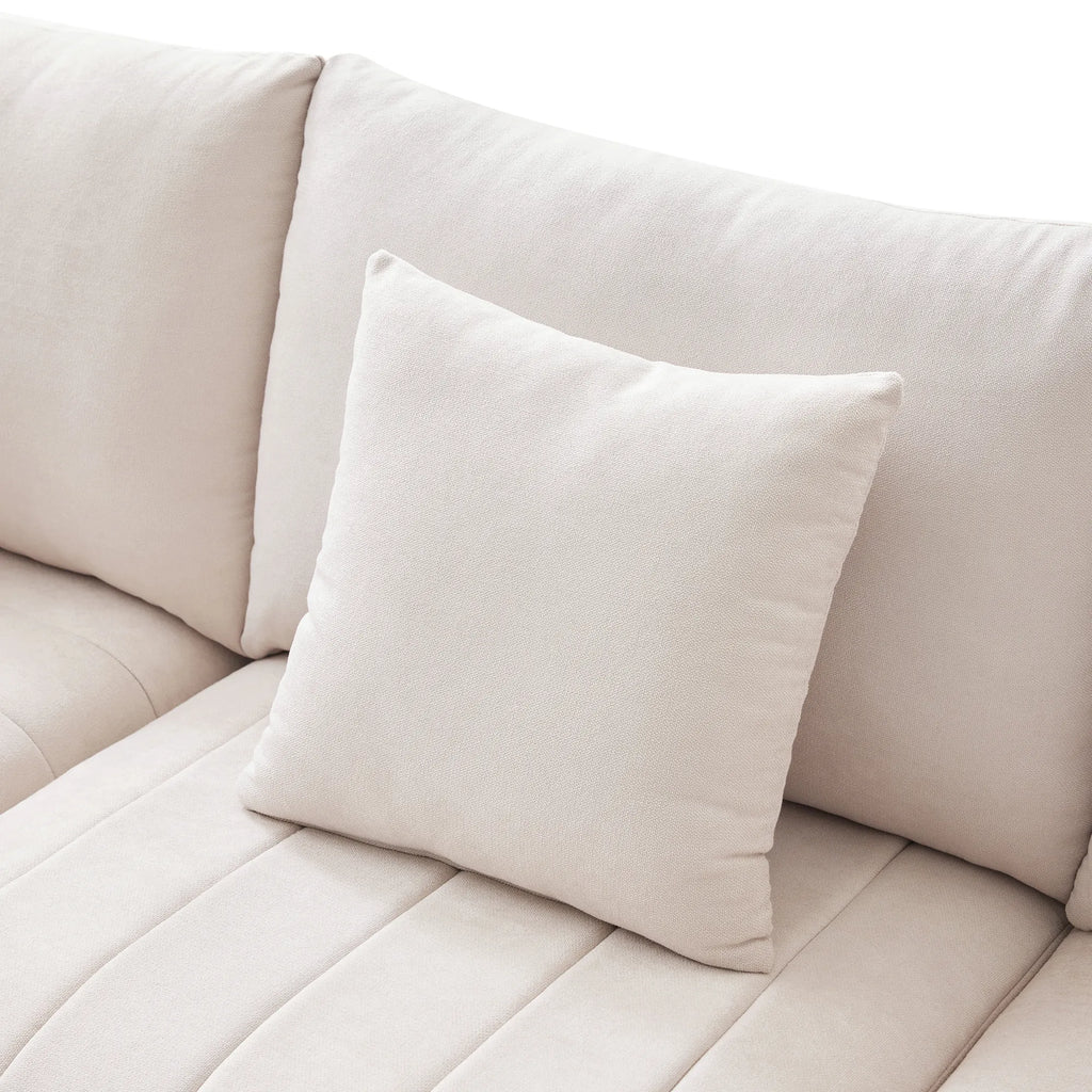 L-Shape Modern Sectional Sofa with Convertible Ottoman