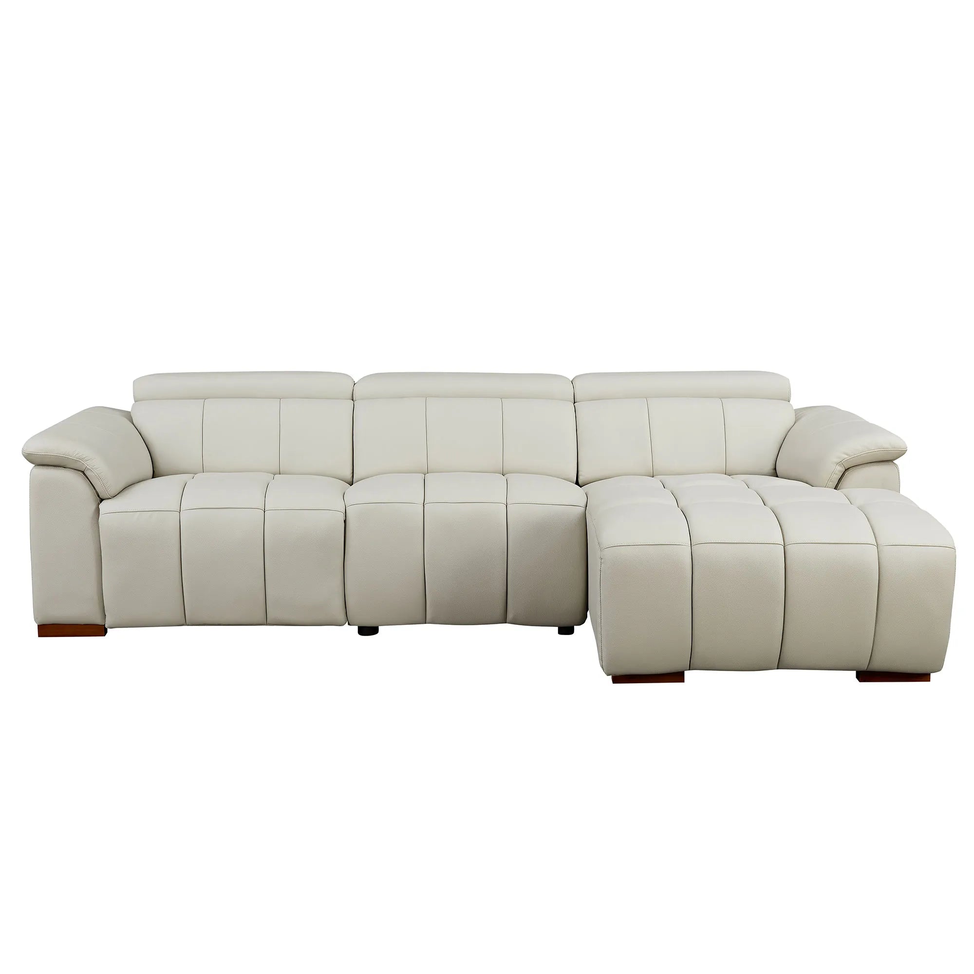 3 Seater L Shape Leather Modern Power Reclining Sofa