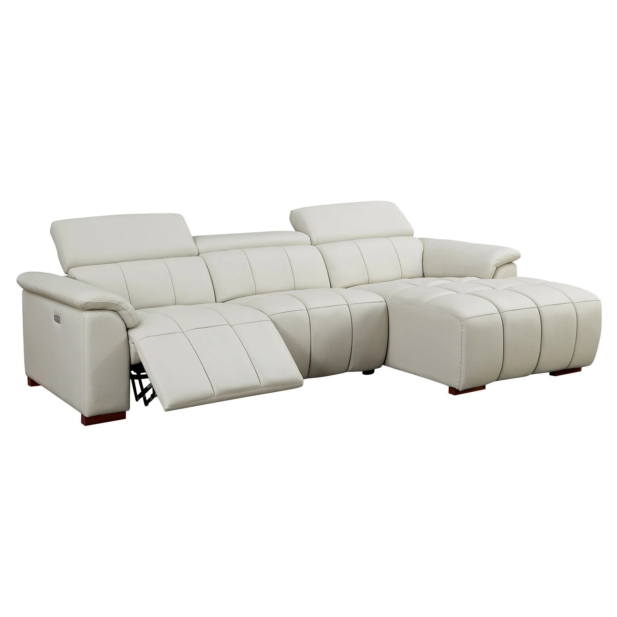 3 Seater L Shape Leather Modern Power Reclining Sofa