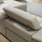3 Seater L Shape Leather Modern Power Reclining Sofa