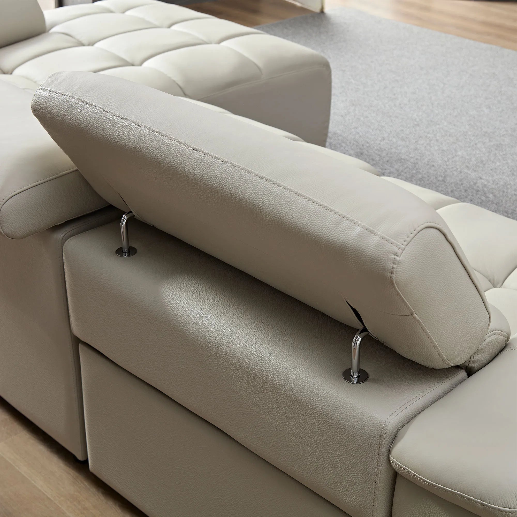 3 Seater L Shape Leather Modern Power Reclining Sofa