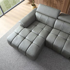 3 Seater L Shape Leather Modern Power Reclining Sofa