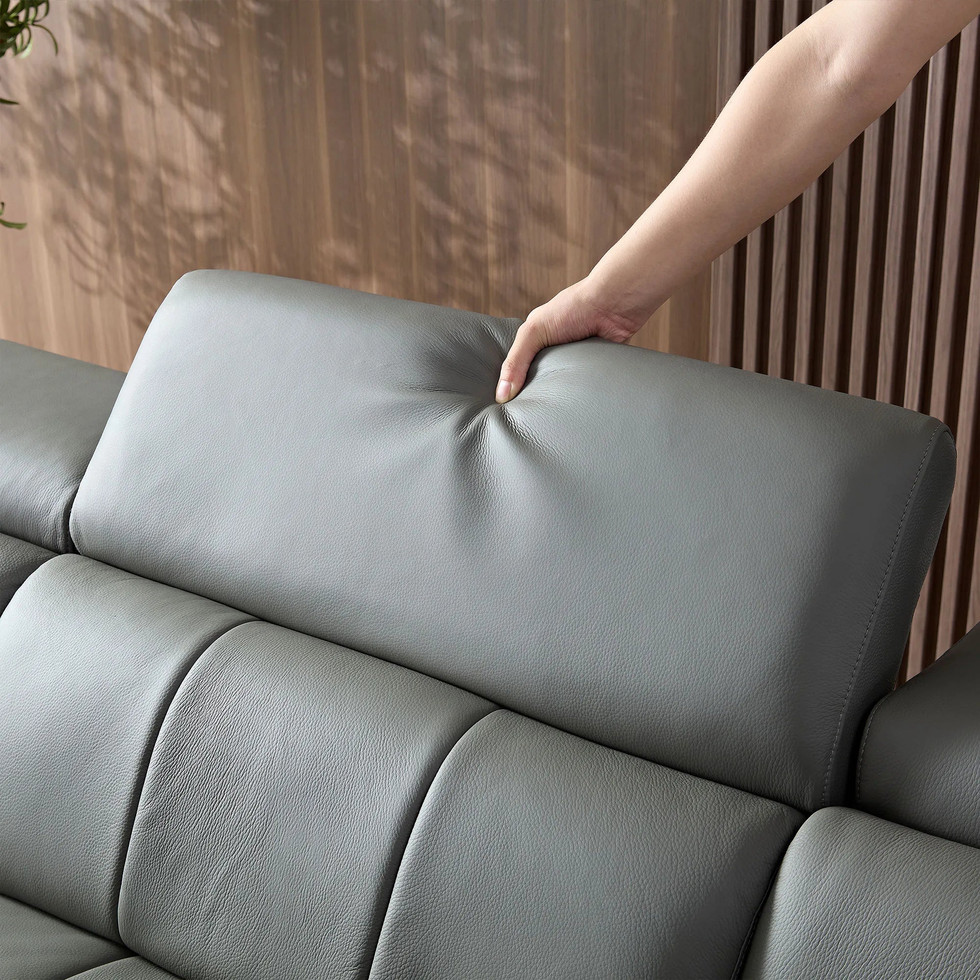 3 Seater L Shape Leather Modern Power Reclining Sofa