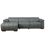 3 Seater L Shape Leather Modern Power Reclining Sofa