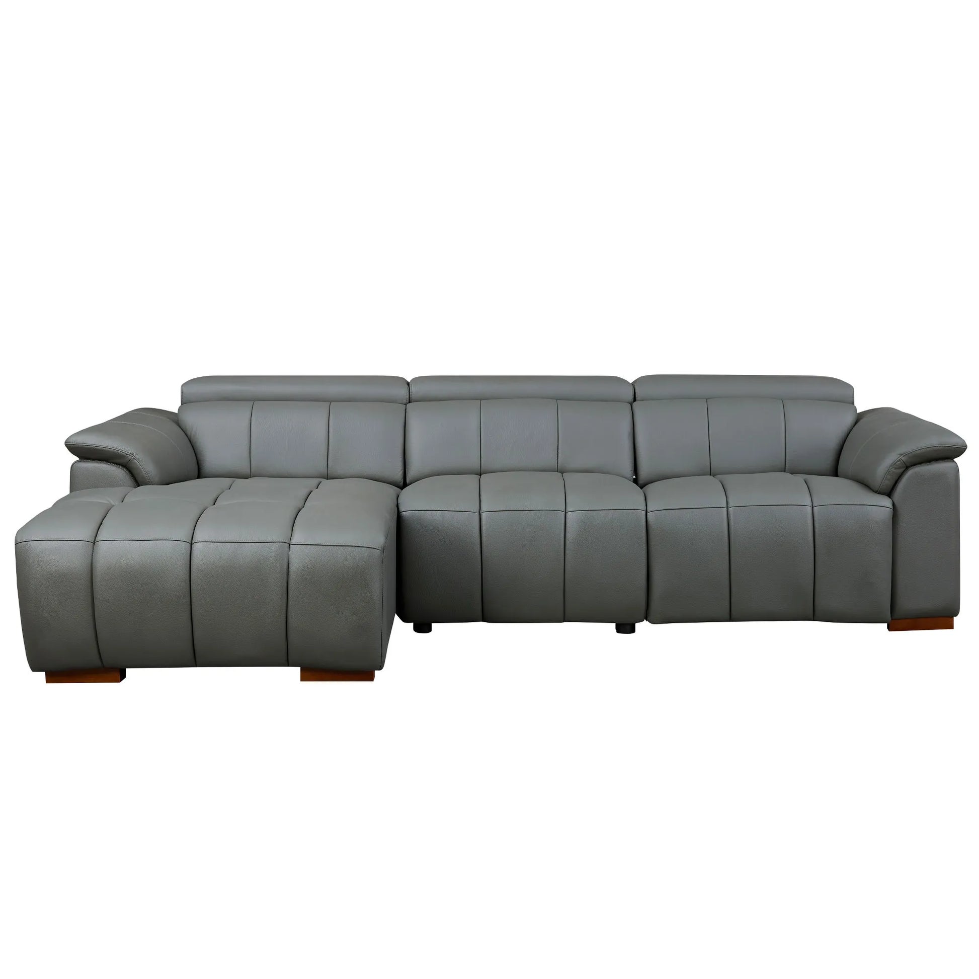 3 Seater L Shape Leather Modern Power Reclining Sofa