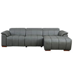 3 Seater L Shape Leather Modern Power Reclining Sofa