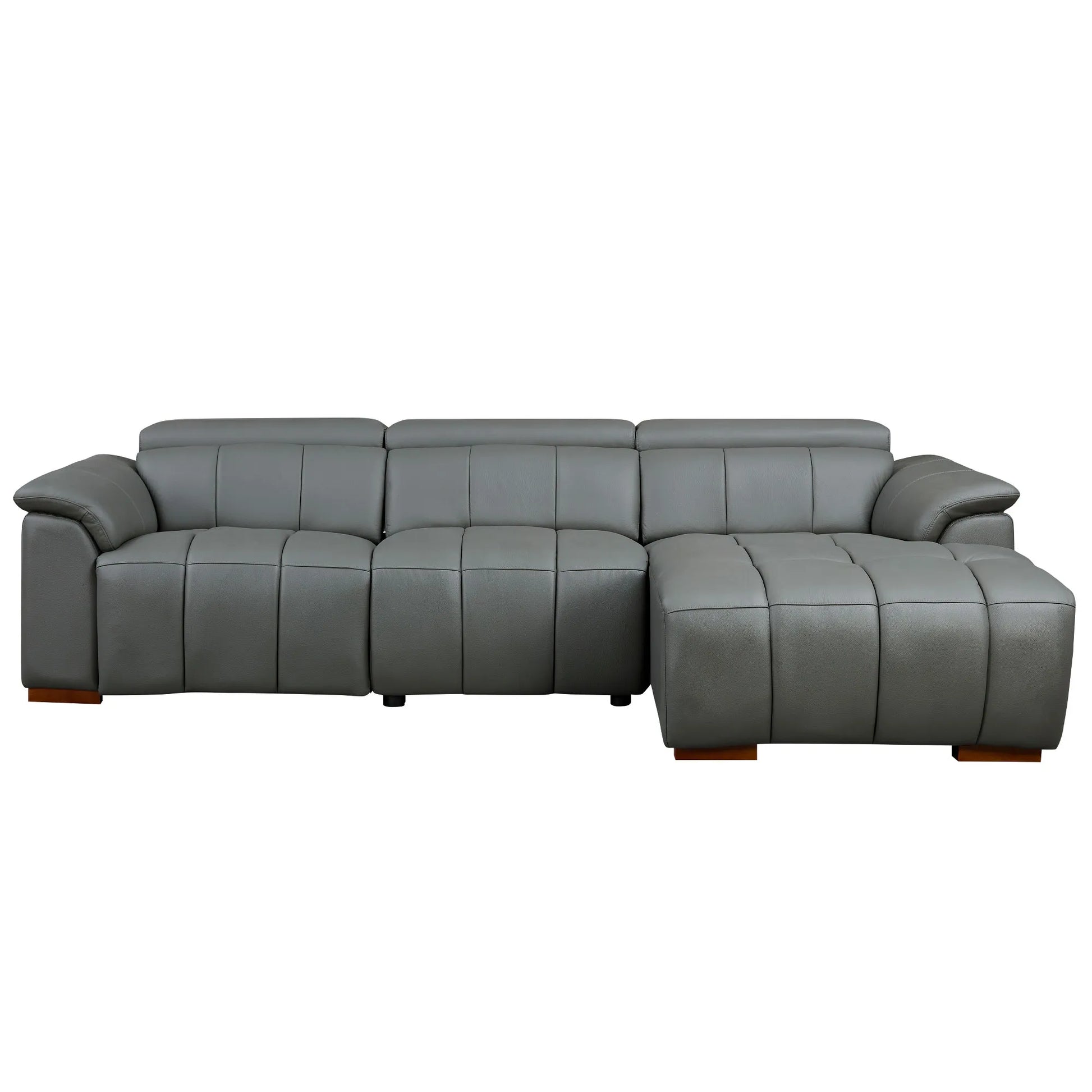 3 Seater L Shape Leather Modern Power Reclining Sofa