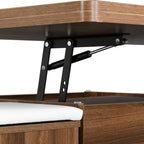 Lift-Top Foldable Coffee Table with Stools & Storage