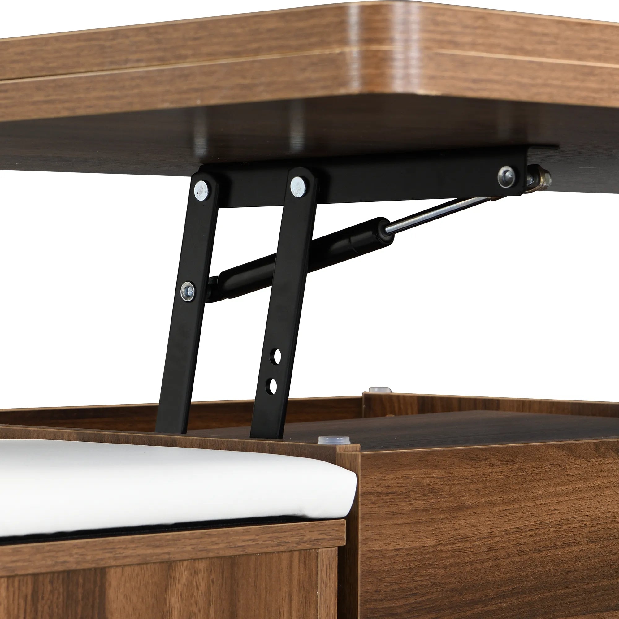 Lift-Top Foldable Coffee Table with Stools & Storage