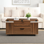 Lift-Top Foldable Coffee Table with Stools & Storage
