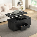 Lift-Top Foldable Coffee Table with Stools & Storage