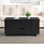 Lift-Top Foldable Coffee Table with Stools & Storage
