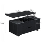 Lift-Top Foldable Coffee Table with Stools & Storage