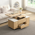 Lift-Top Foldable Coffee Table with Stools & Storage