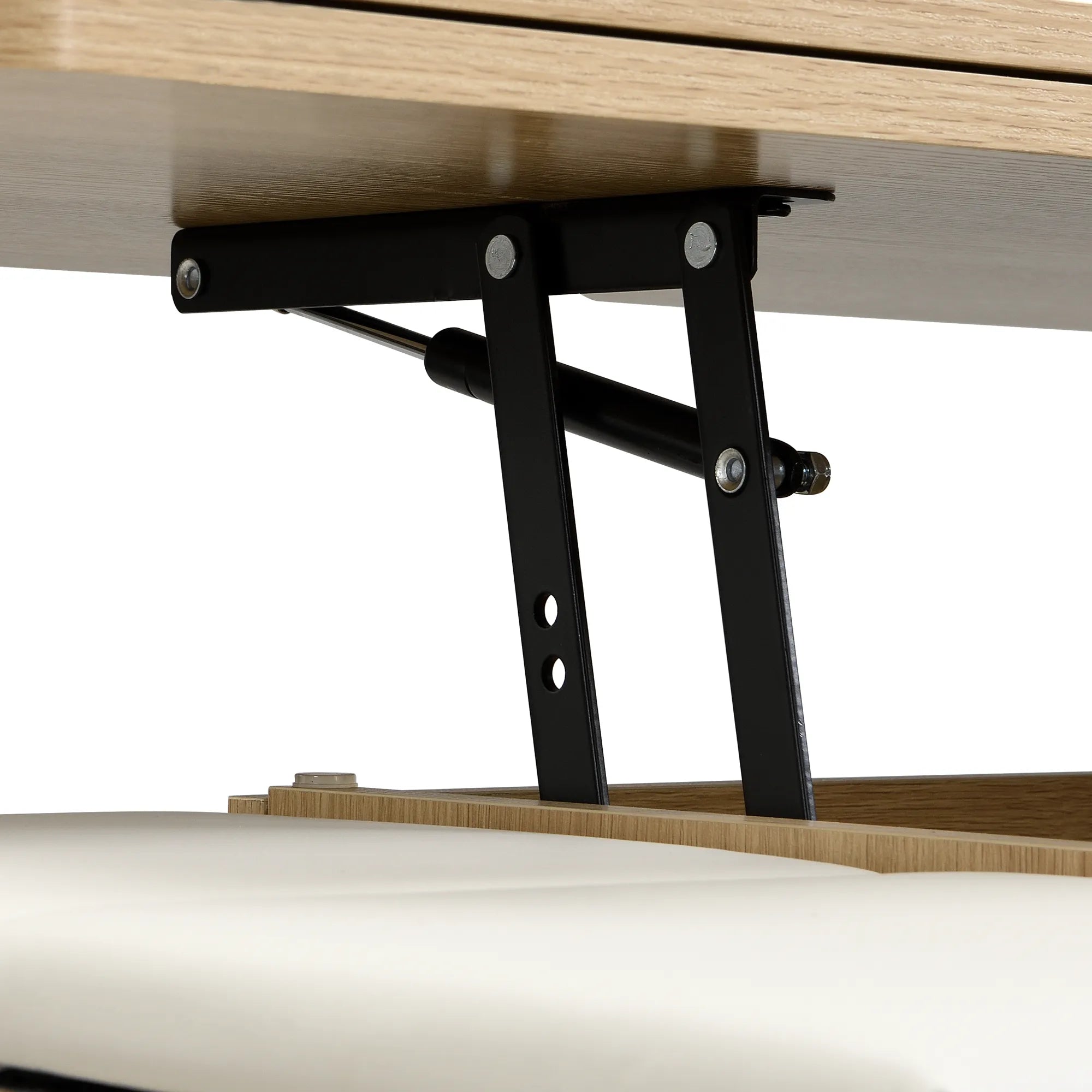 Lift-Top Foldable Coffee Table with Stools & Storage