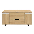 Lift-Top Foldable Coffee Table with Stools & Storage