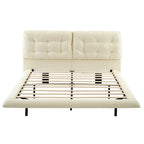 Lunara – Queen Floating Bed with PU Leather & LED Lights
