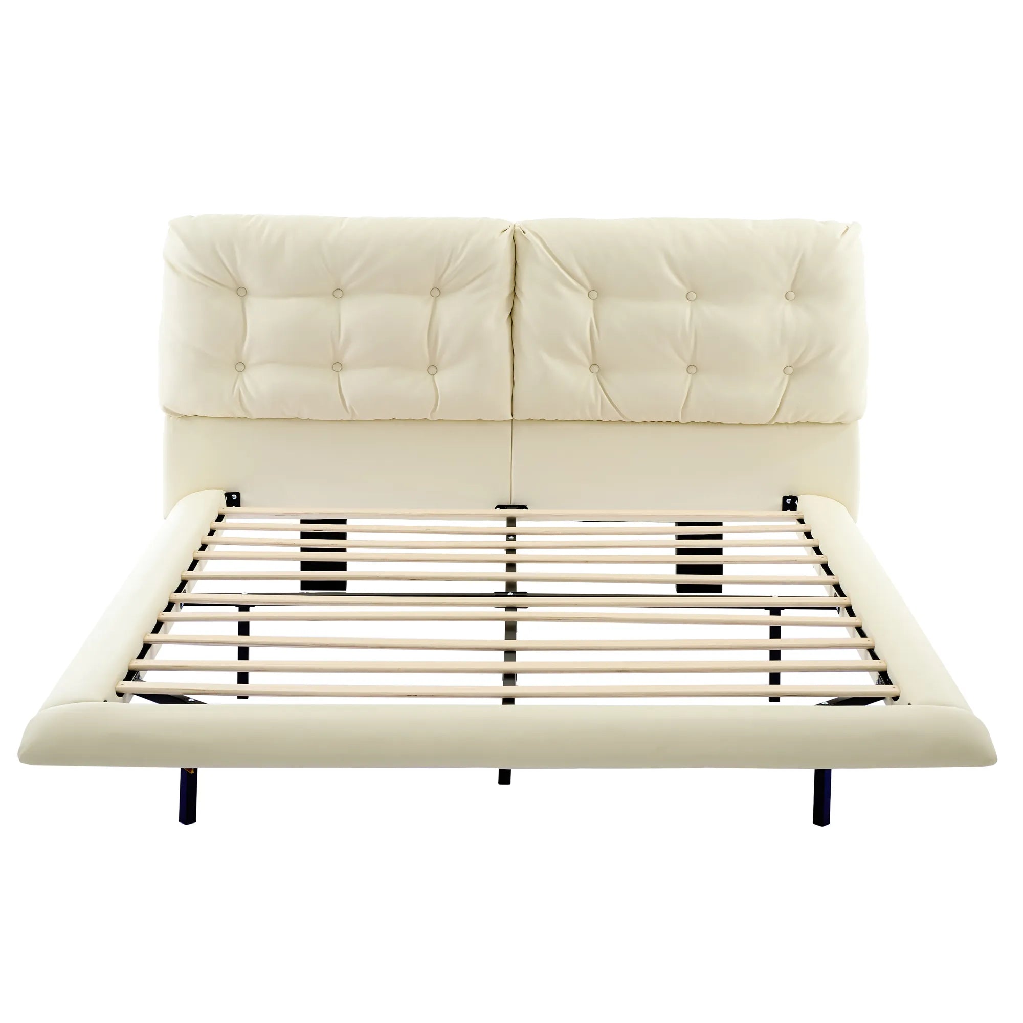 Lunara – Queen Floating Bed with PU Leather & LED Lights