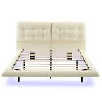 Lunara – Queen Floating Bed with PU Leather & LED Lights