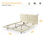 Lunara – Queen Floating Bed with PU Leather & LED Lights