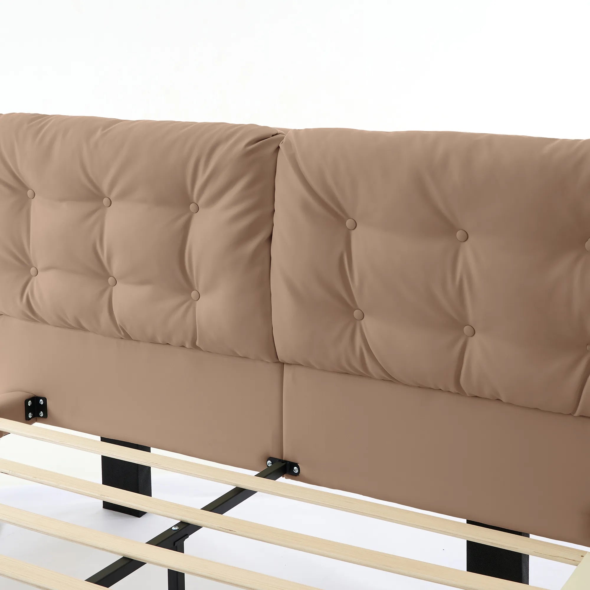 Lunara – Queen Floating Bed with PU Leather & LED Lights