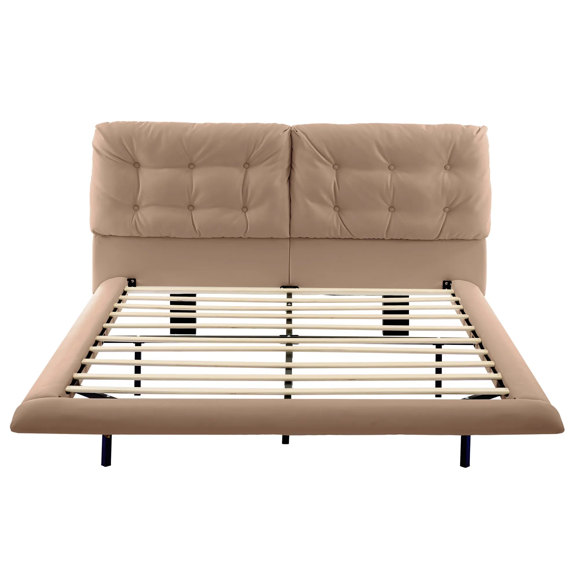 Lunara – Queen Floating Bed with PU Leather & LED Lights