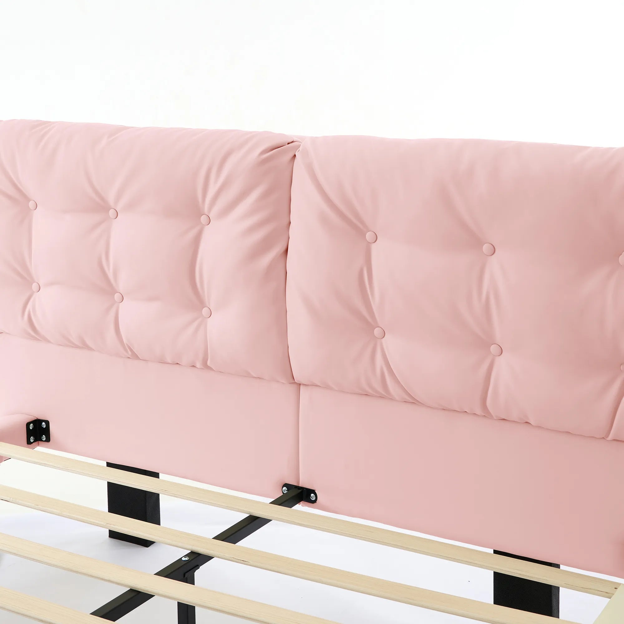 Lunara – Queen Floating Bed with PU Leather & LED Lights