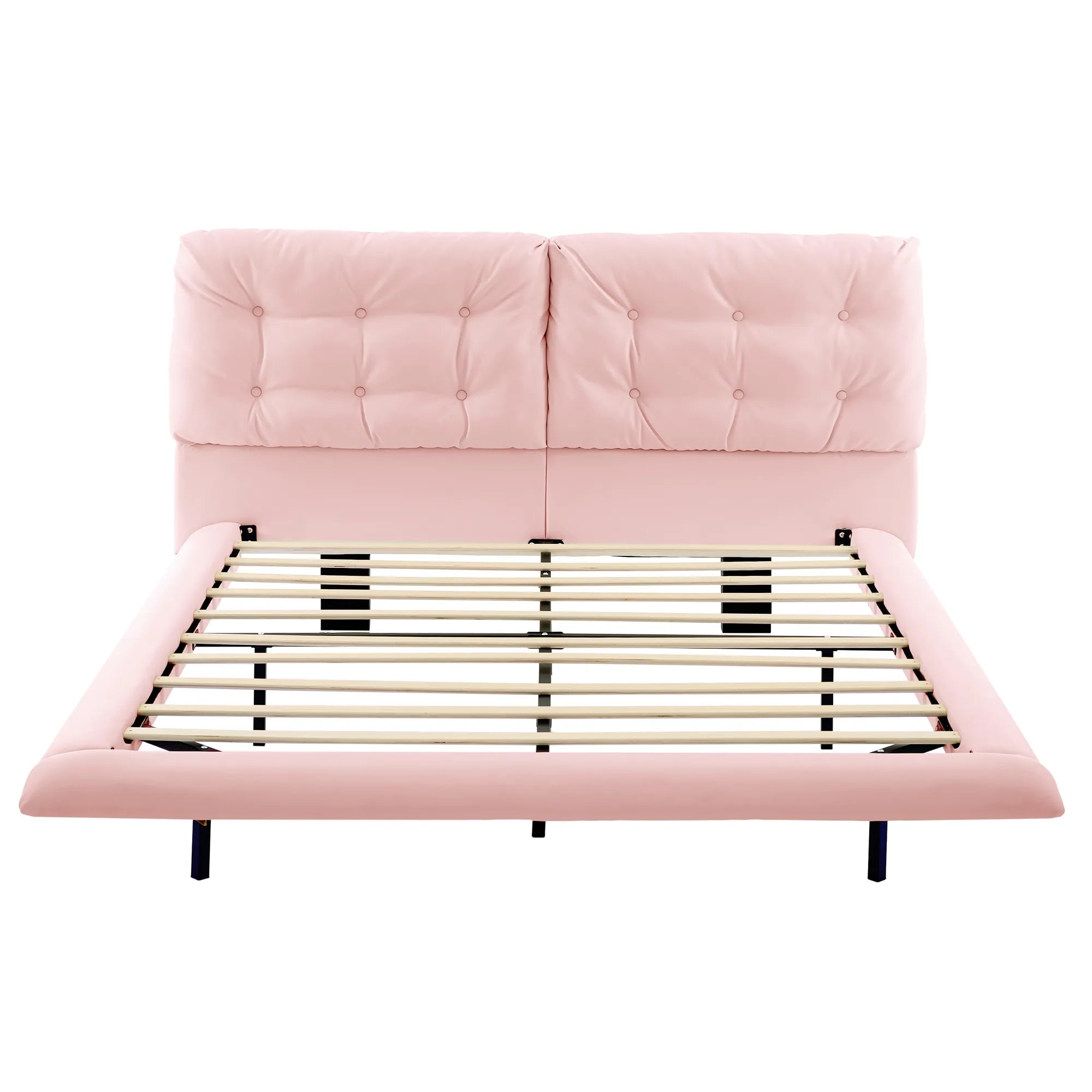 Lunara – Queen Floating Bed with PU Leather & LED Lights