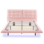 Lunara – Queen Floating Bed with PU Leather & LED Lights