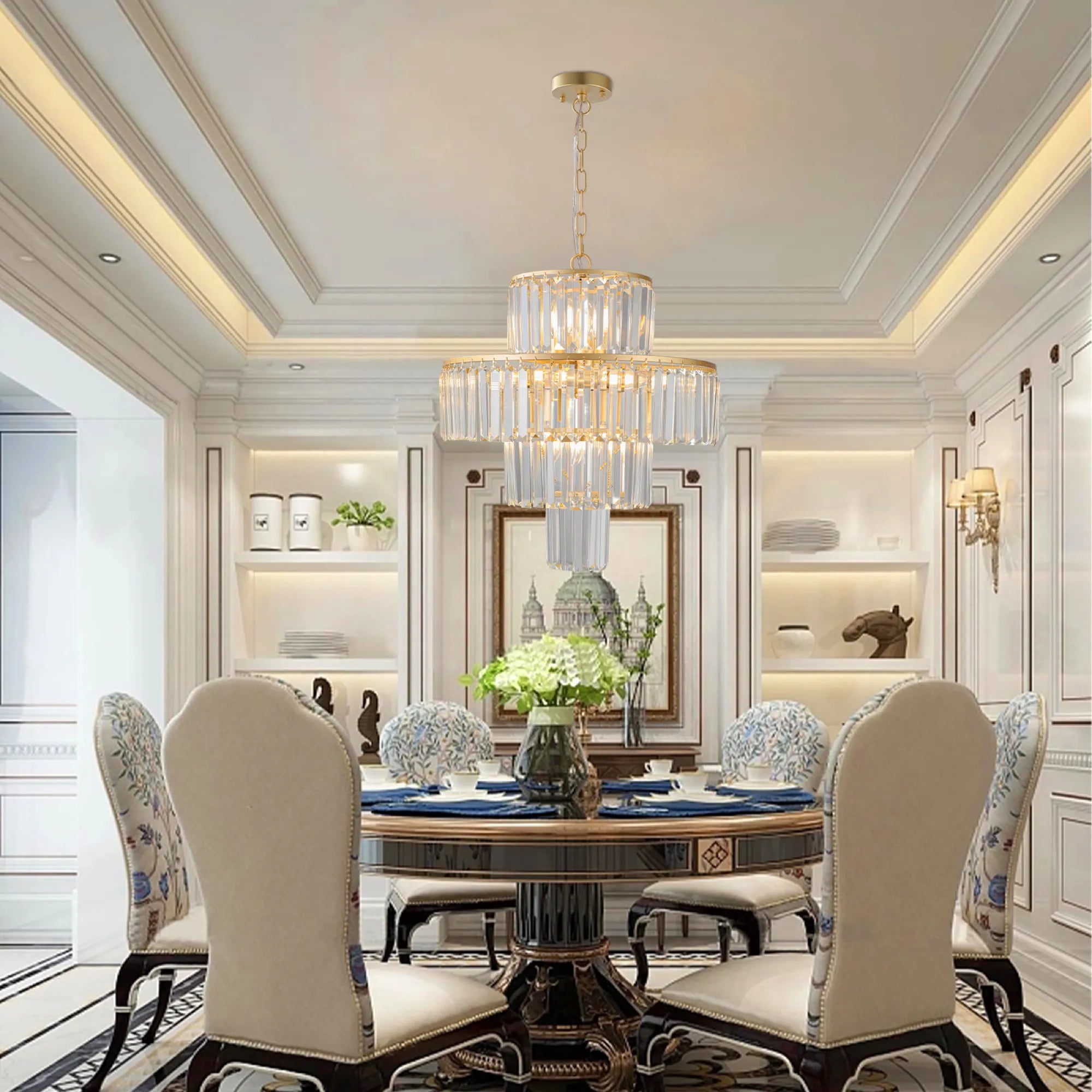 20" Luxury Crystal Modern Chandelier Light