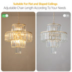 20" Luxury Crystal Modern Chandelier Light