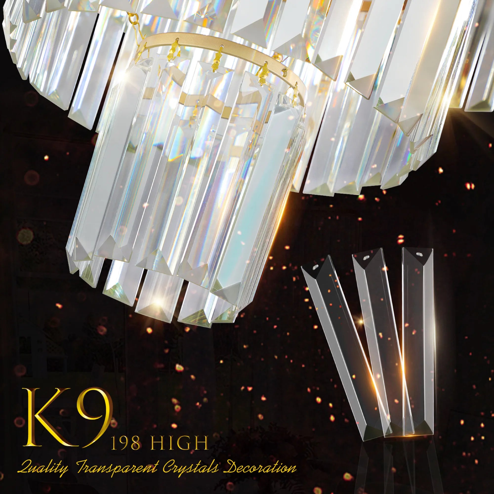 20" Luxury Crystal Modern Chandelier Light