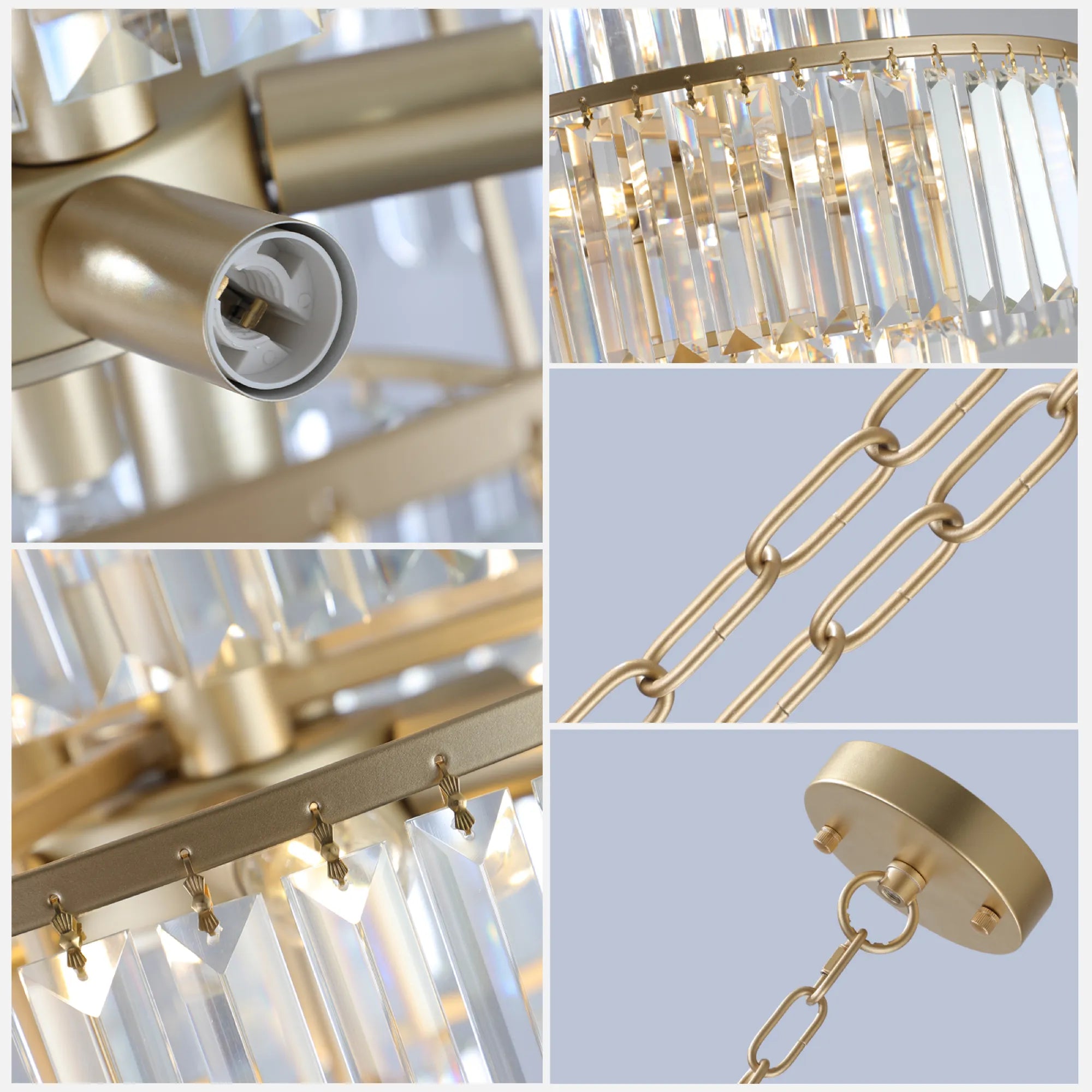 20" Luxury Crystal Modern Chandelier Light
