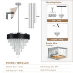 18" Luxury Crystal Round Modern Chandelier